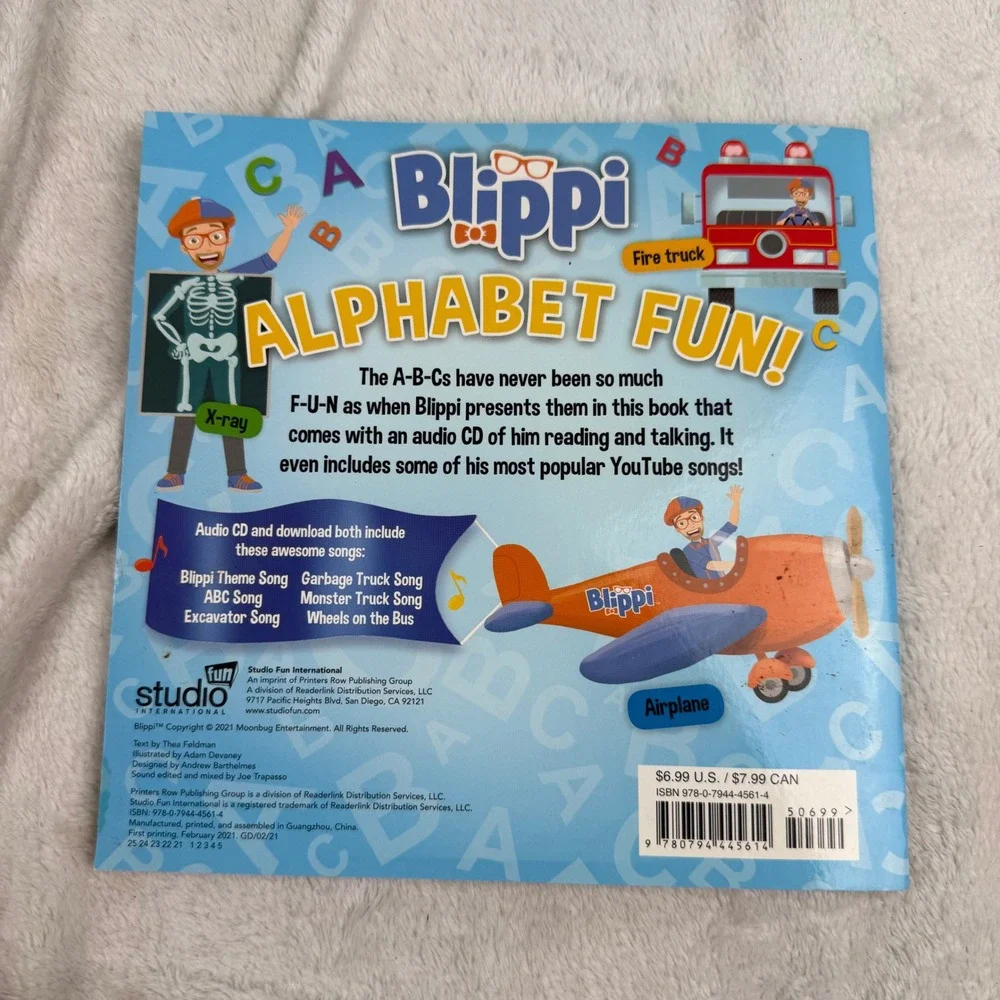 Blippi 3 Book Set Alphabet Fun CD Bedtime Stickers Lets Look High and Low Flaps